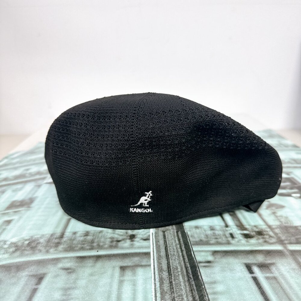 Kangol Black Knit 504 Flat Cap